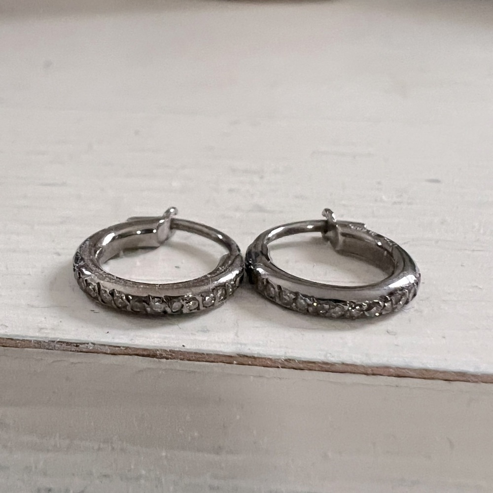 Ileana Makri hoops pave earrings